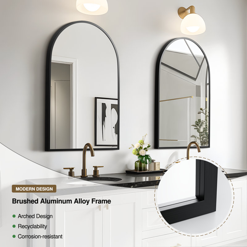 Mercury Row® Vercher Metal Arched Bathroom/Vanity Mirrors & Reviews ...